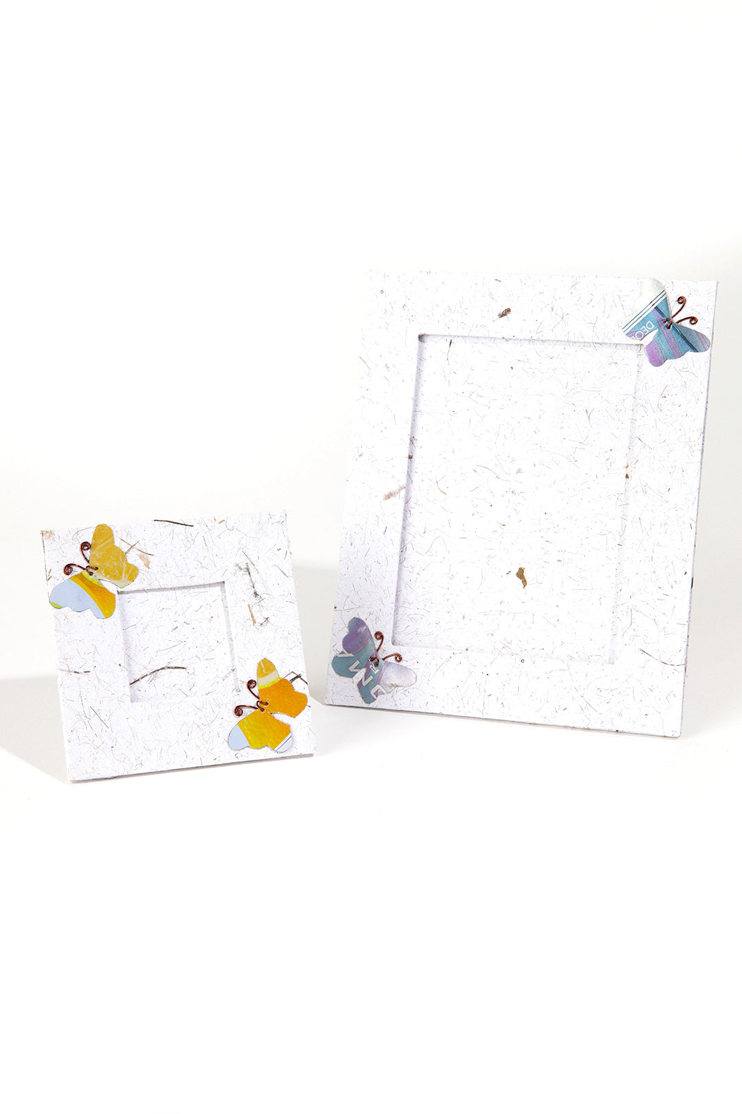 Assorted Recycled Paper and Pop Can Butterfly Picture Frames