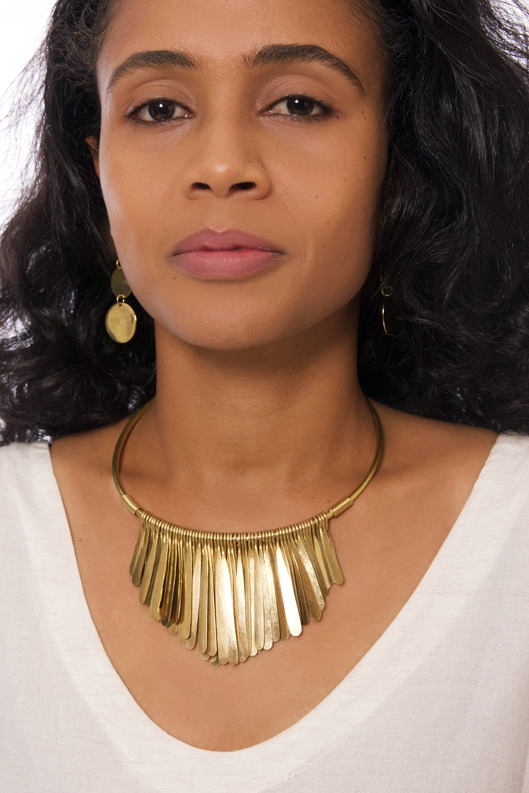 Sunburst Brass Statement Necklace Default Title