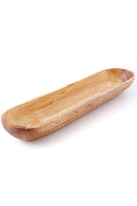 Kenyan Olive Wood Rustic Hand-Carved Cracker Bowl Default Title