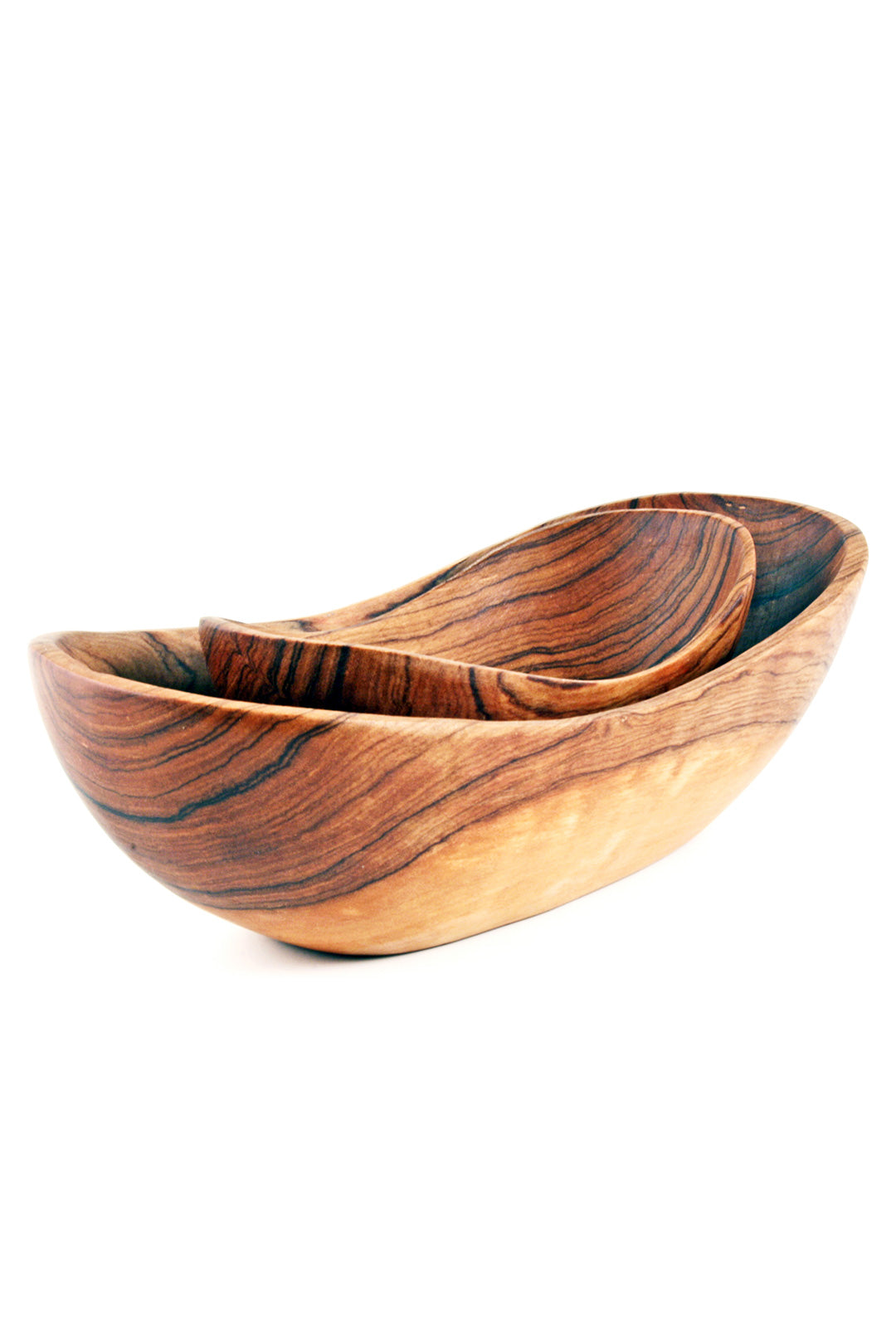 Oval Wild Olive Wood Condiment Bowl Set/2 Default Title