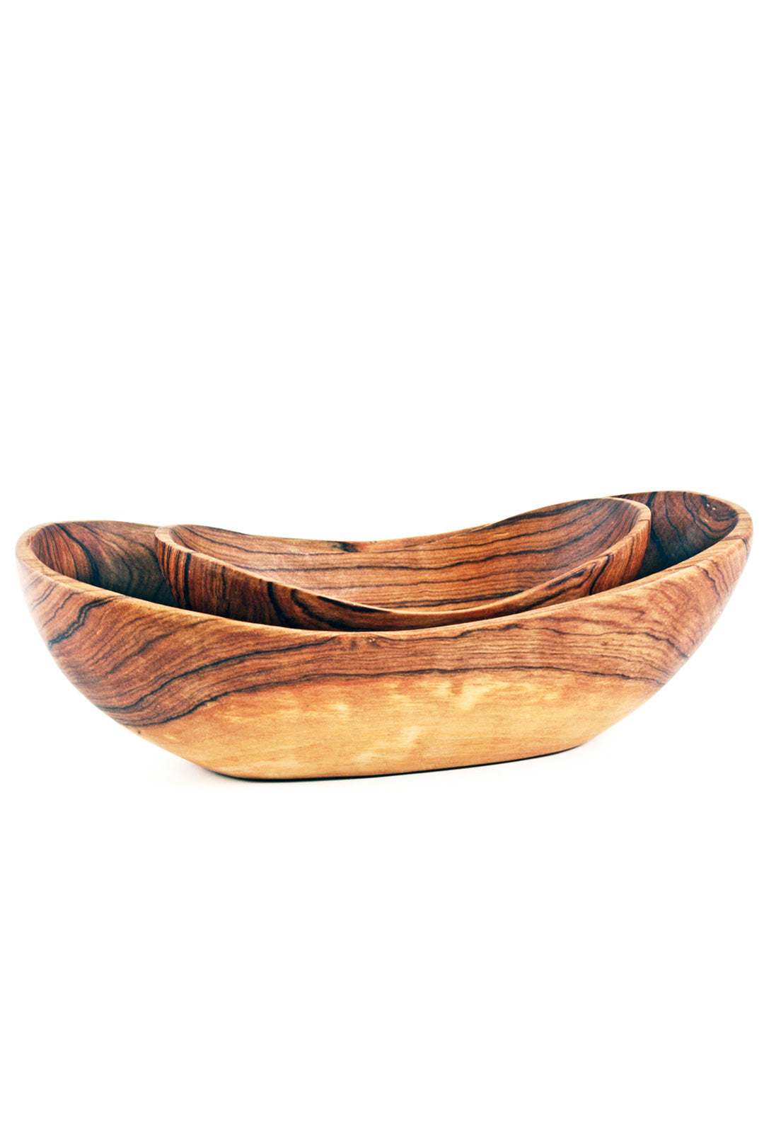 Oval Wild Olive Wood Condiment Bowl Set/2 Default Title