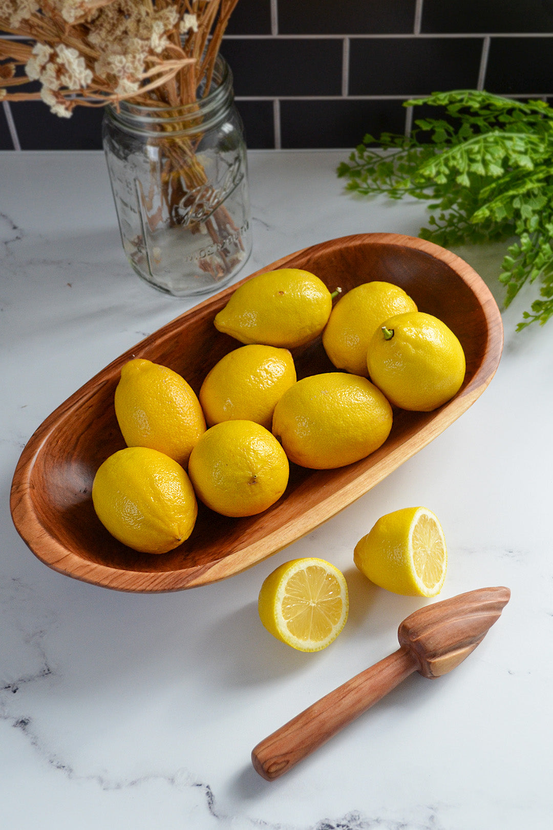 Oval Olive Wood Salad Bowl