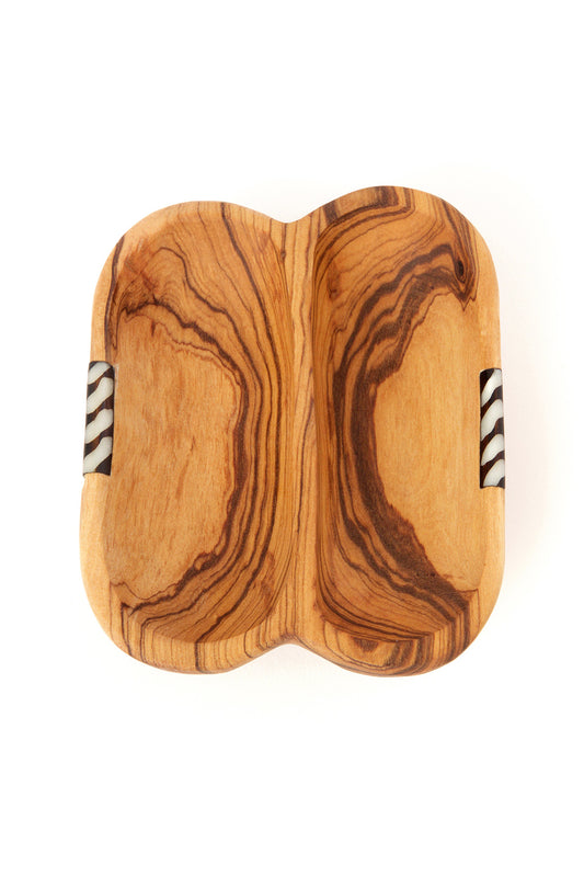 Side-by-Side Olive Wood & Bone Dipping Sauce Bowl Default Title