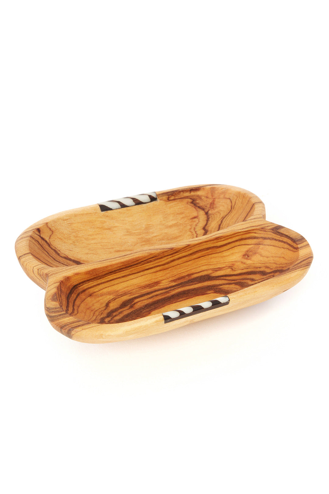 Side-by-Side Olive Wood & Bone Dipping Sauce Bowl Default Title