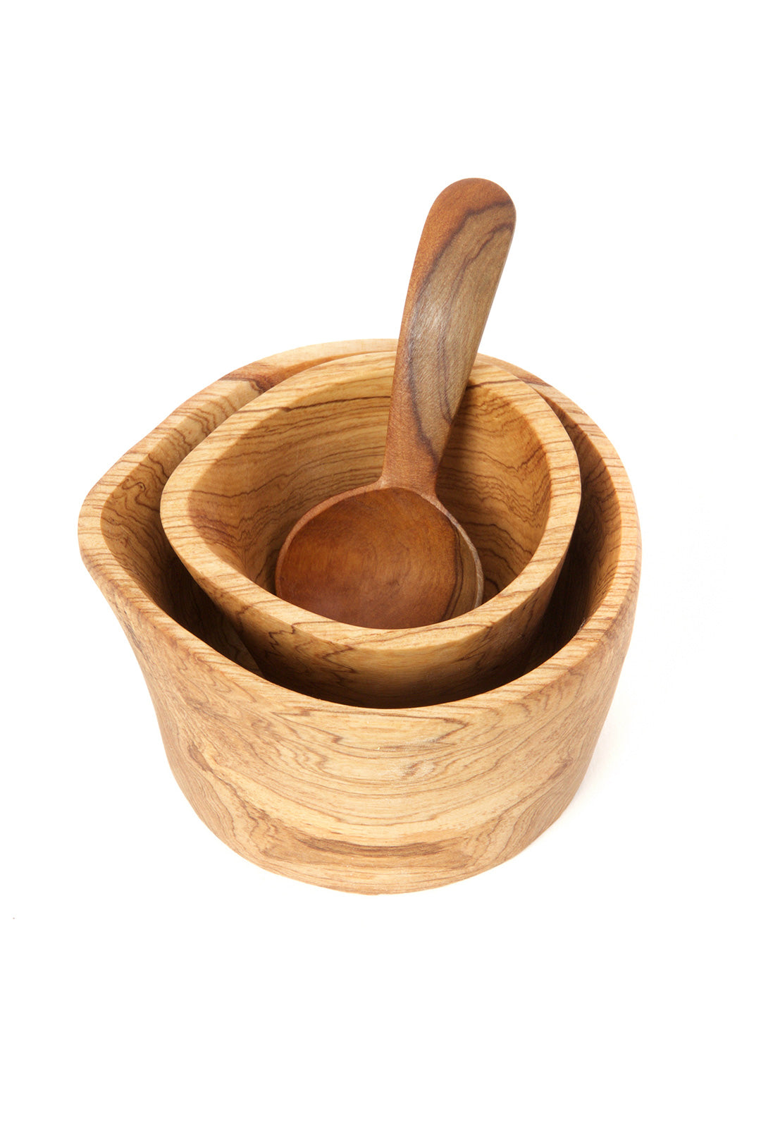 Kenyan Olive Wood Rustic Cream & Sugar Set Default Title