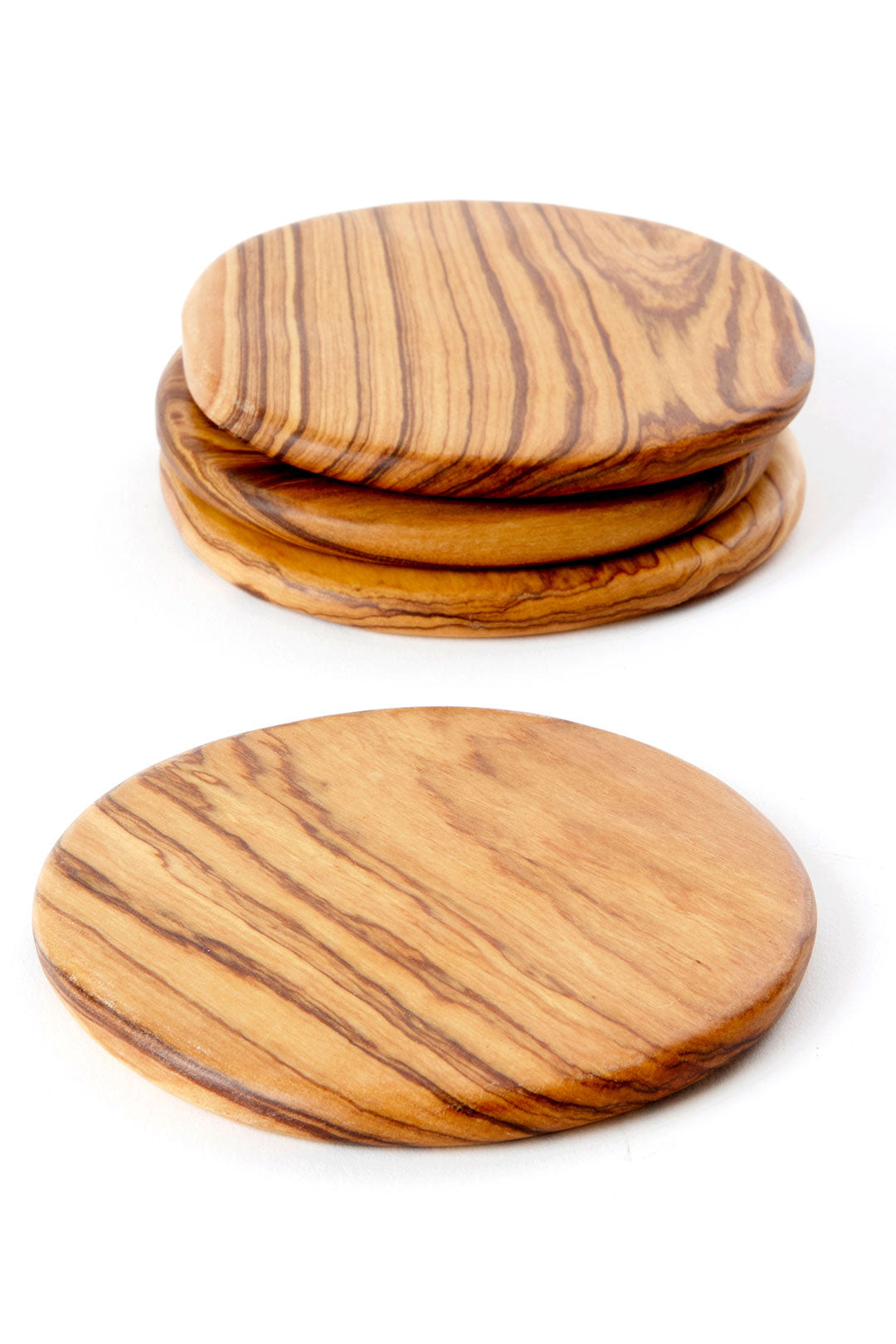 Set of Four Olive Wood Coasters