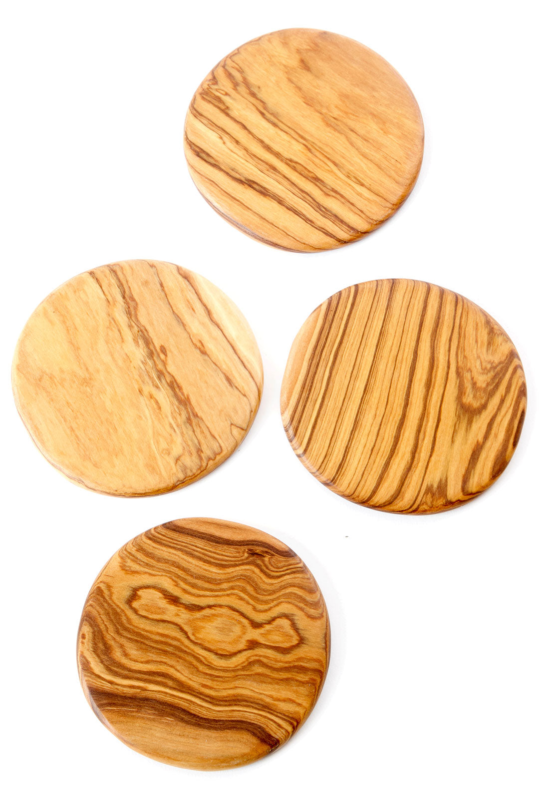 Set of Four Olive Wood Coasters