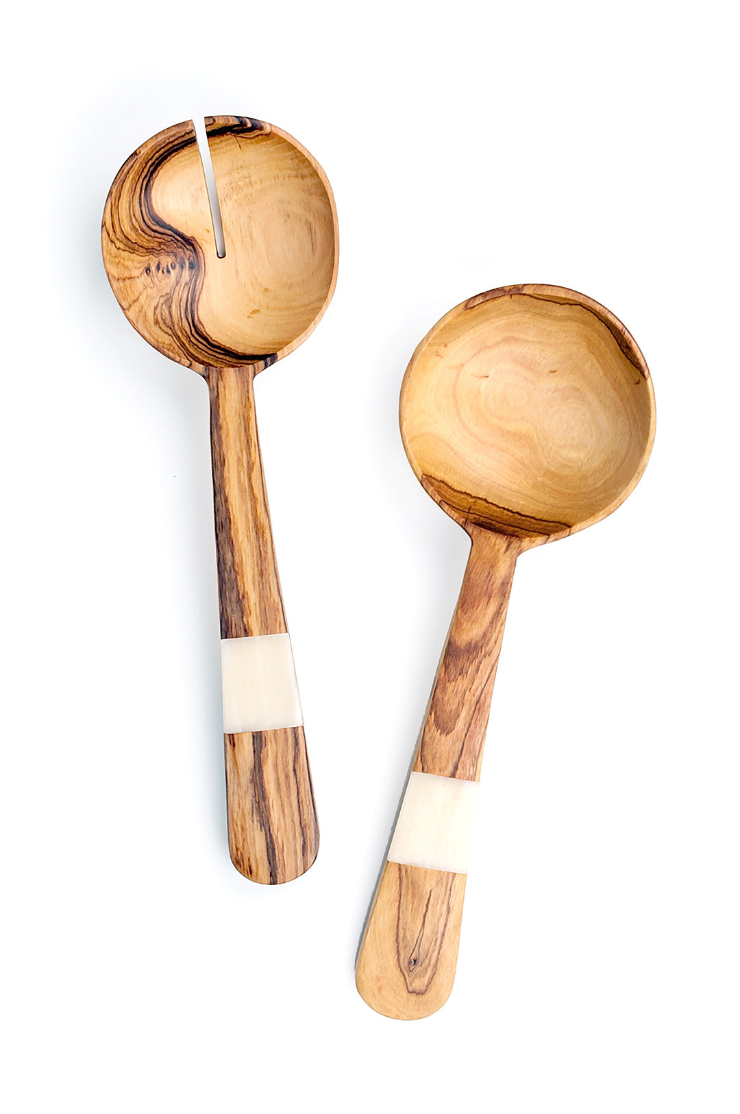 Kenyan Olive Wood and Bone Pendulum Salad Servers Default Title