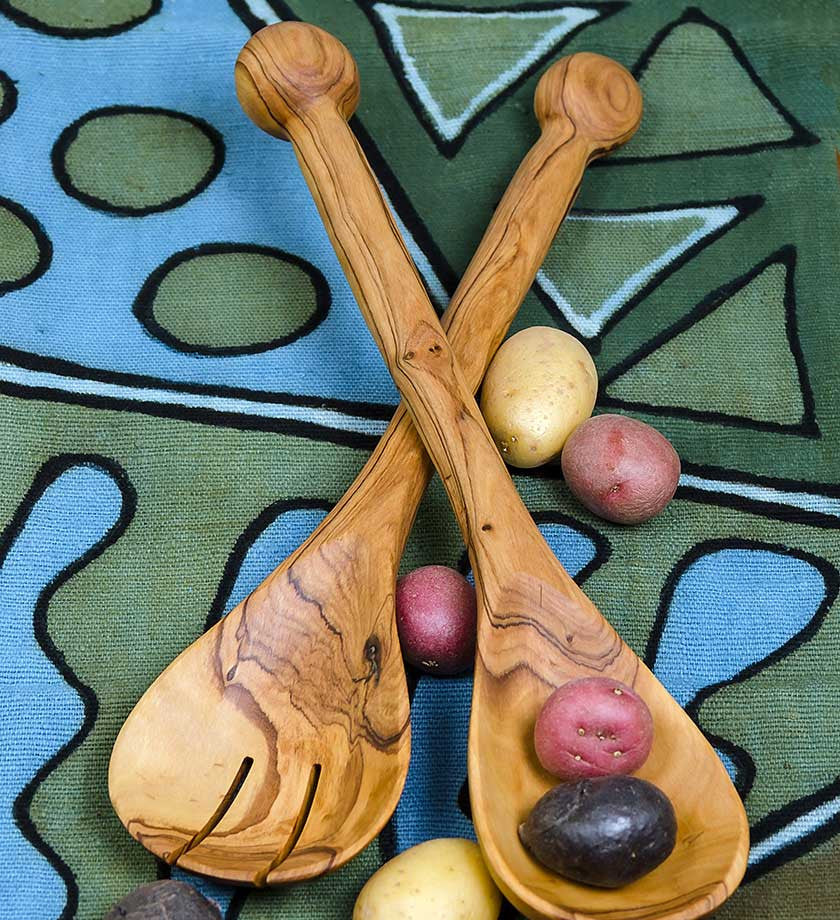 African Ball Handled Salad Servers - Kitchen Handmade in Africa - Swahili Modern - 2