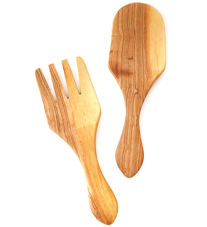 Wild Olive Wood Spade Salad Servers