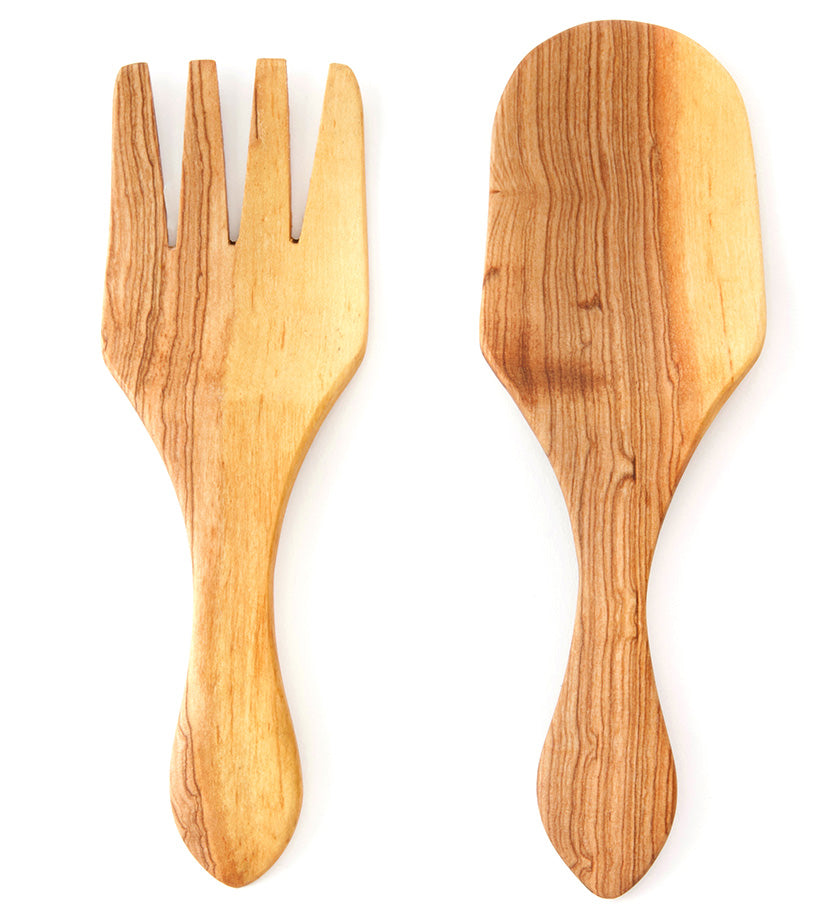 Wild Olive Wood Spade Salad Servers