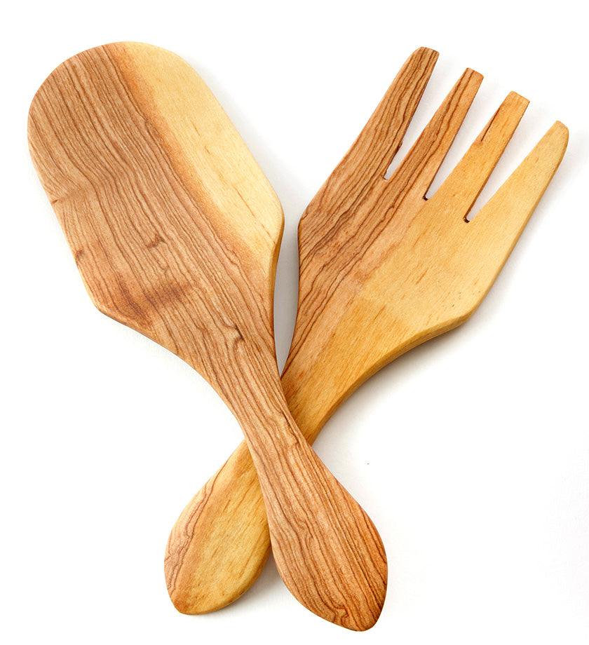 Wild Olive Wood Spade Salad Servers