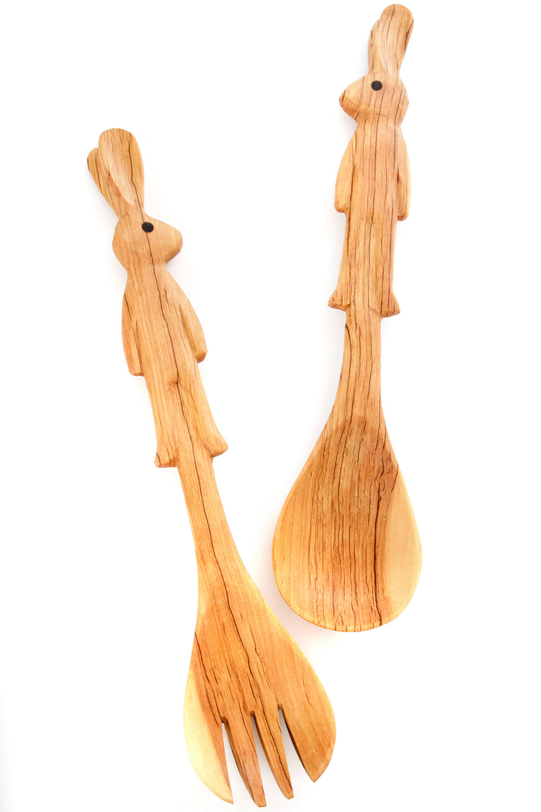 Wild Olive Wood Bunny Rabbit Salad Servers Default Title