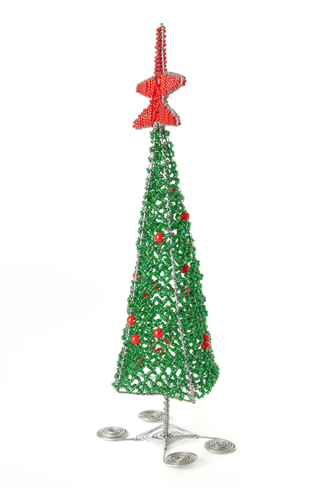 Beaded Wire Christmas Tree Sculptures Small Beaded Wire Christmas Tree Sculpture