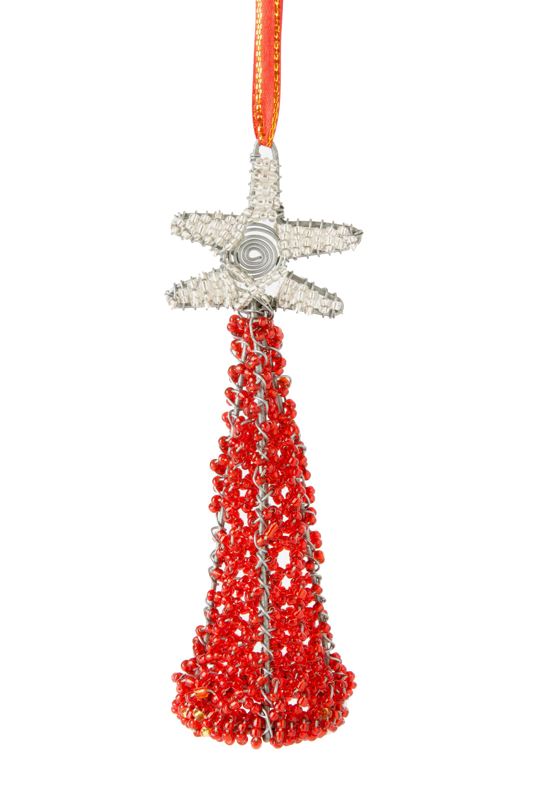 Beaded Krismasi Tree Ornament Red Beaded Krismasi Tree Ornament