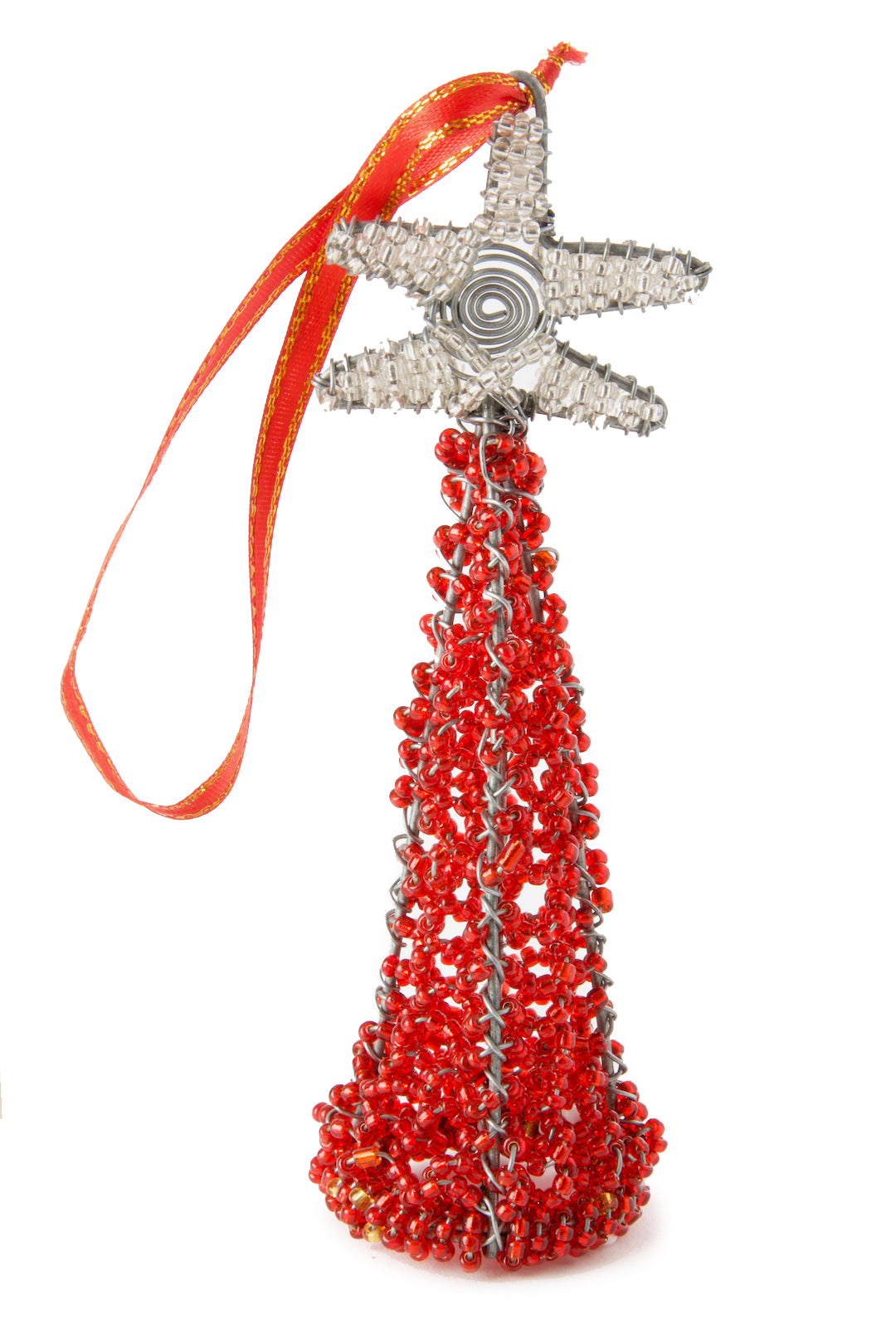 Beaded Krismasi Tree Ornament Red Beaded Krismasi Tree Ornament