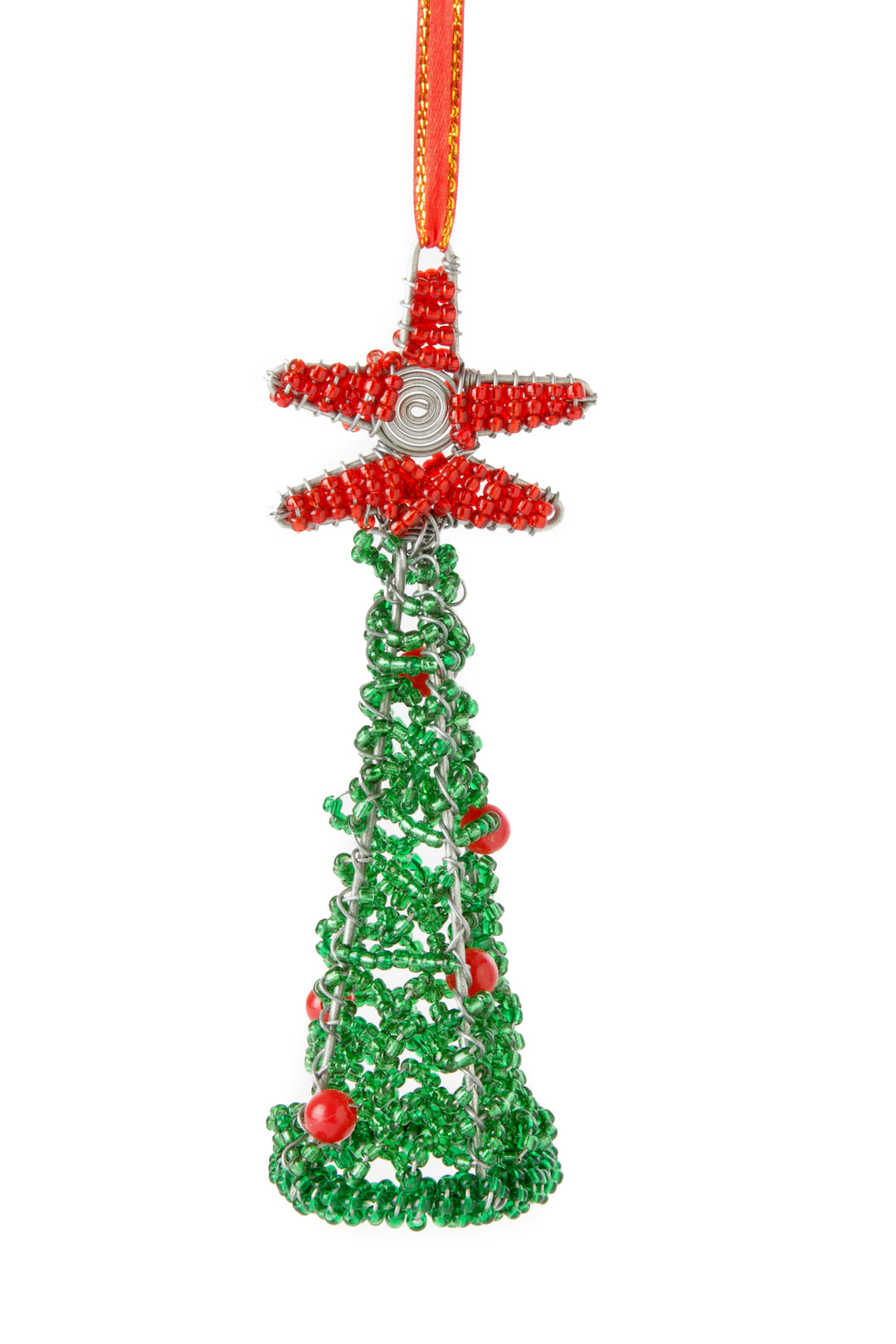 Beaded Krismasi Tree Ornament Green Beaded Krismasi Tree Ornament