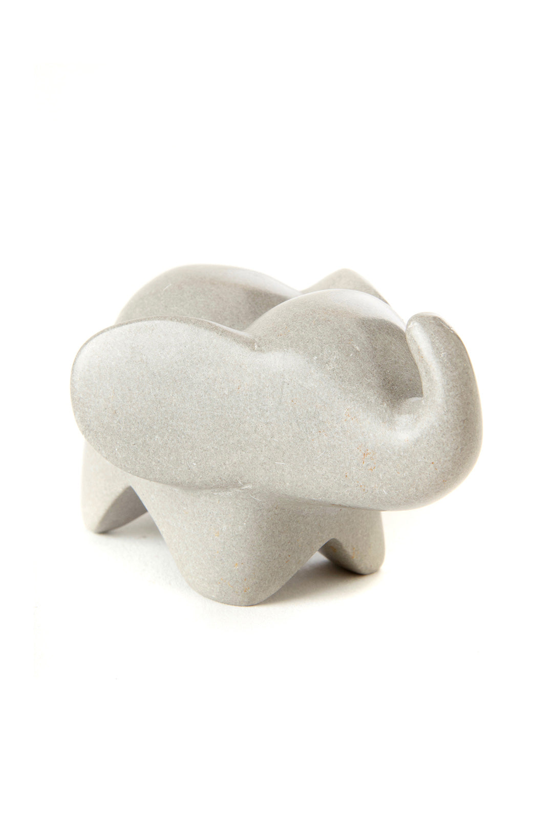 Small Dove Gray Soapstone Elephant