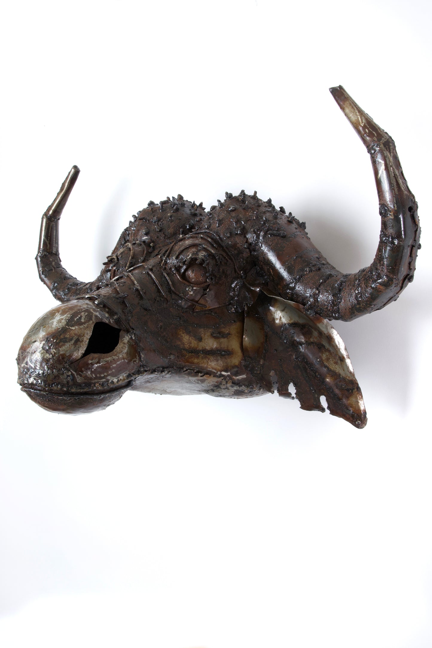 Limited Edition Recycled Metal Buffalo Head Wall Mask