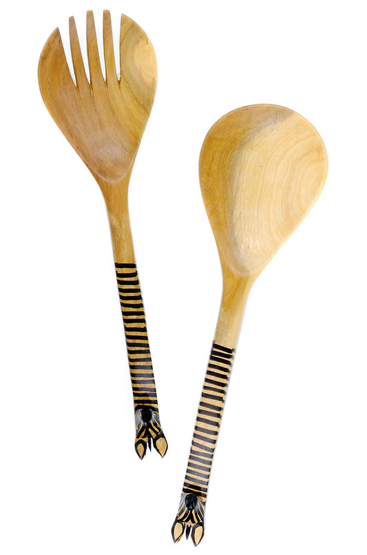 Mahogany Zebra Safari Salad Servers Default Title