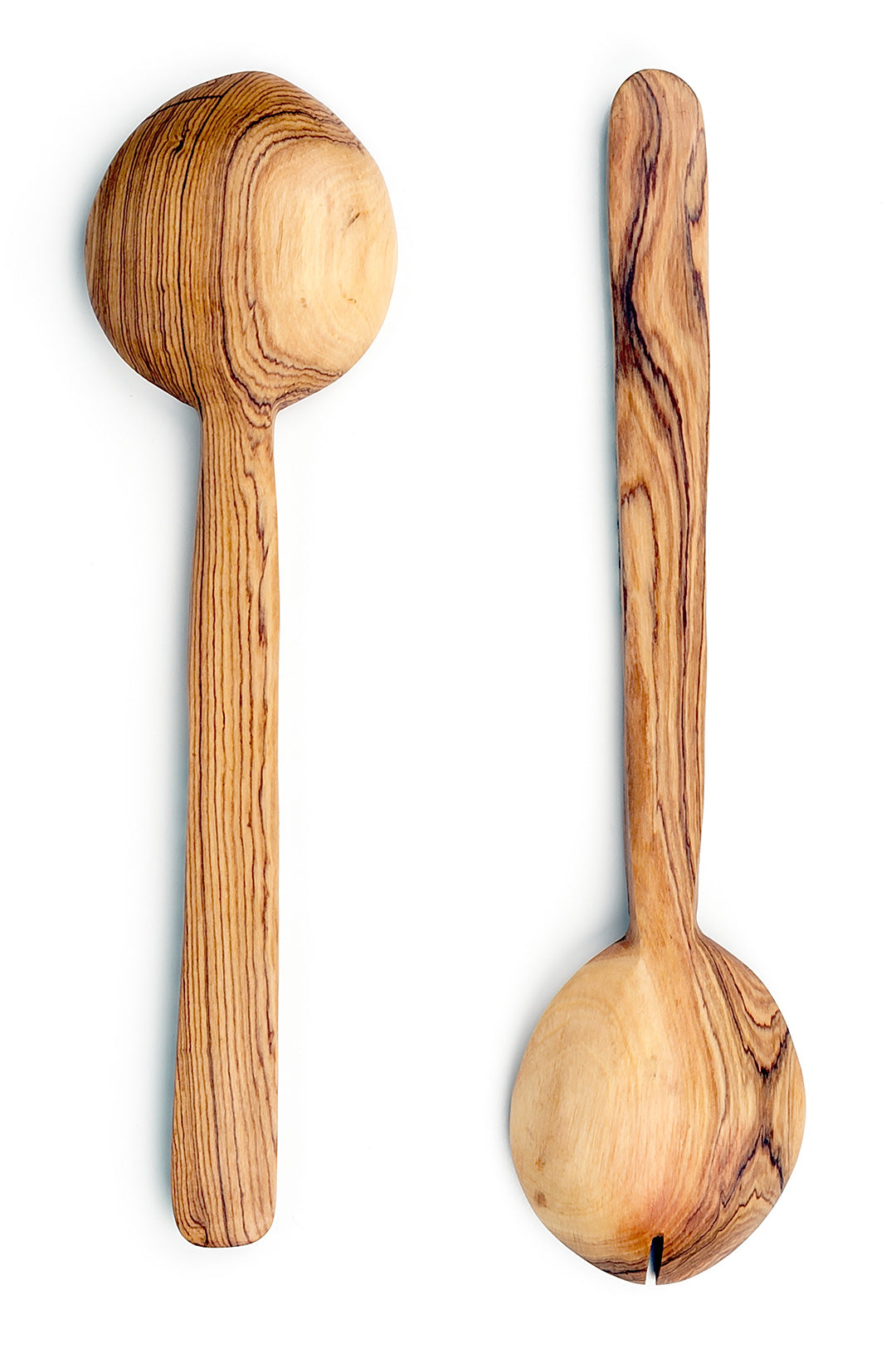 African Wood Salad Servers with Zigzag Batik Accents Default Title