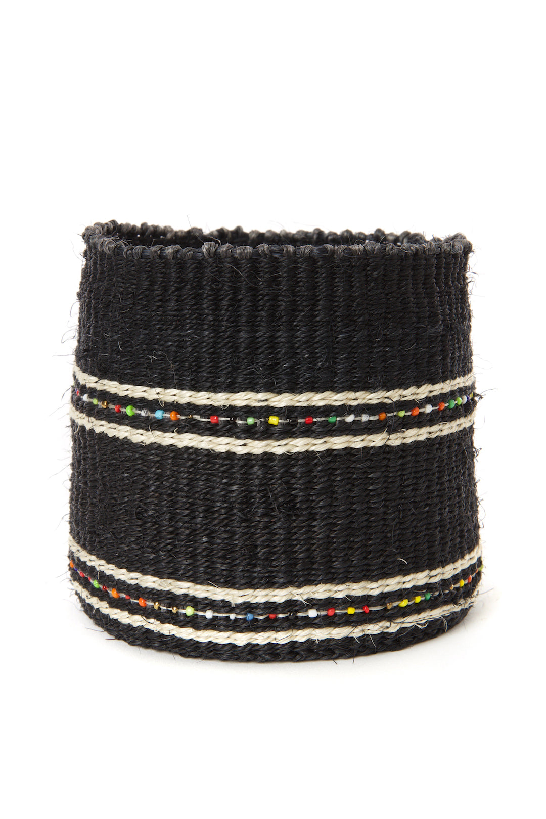 Set/3 Petite Licorice Sisal Baskets with Colorful Beads Default Title