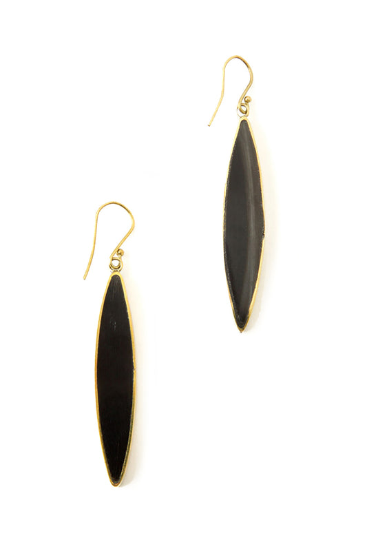 Kenyan Horn & Brass Lancet Earrings Default Title