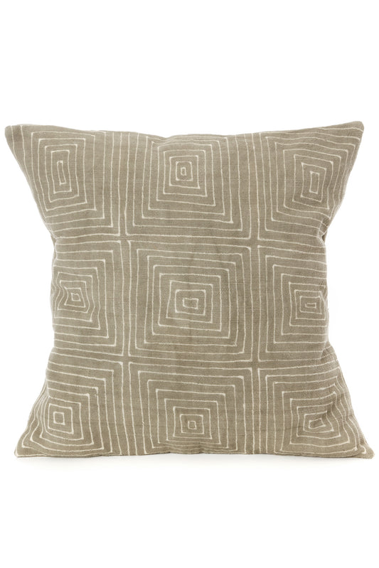 Gray Ségou Squares Mud Cloth Throw Pillow Default Title