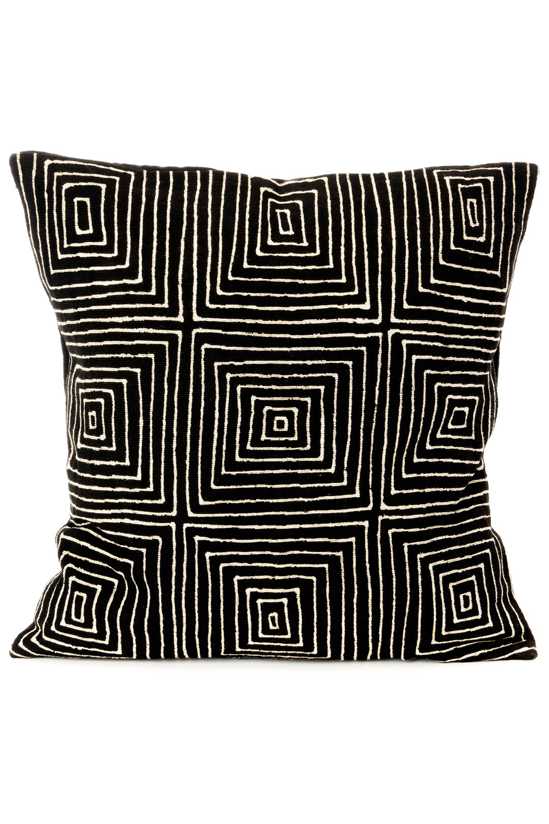 Black Ségou Squares Mud Cloth Throw Pillow Default Title