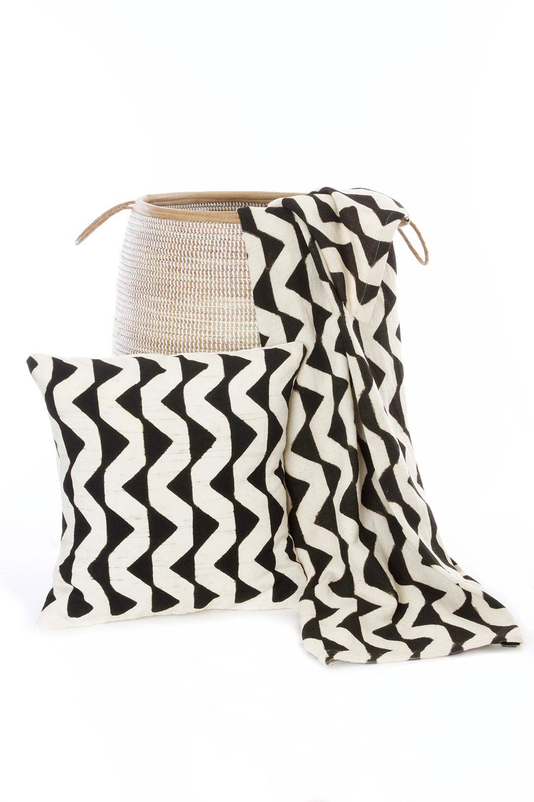 Triangle Stripes Organic Cotton Mud Cloth Throw Default Title