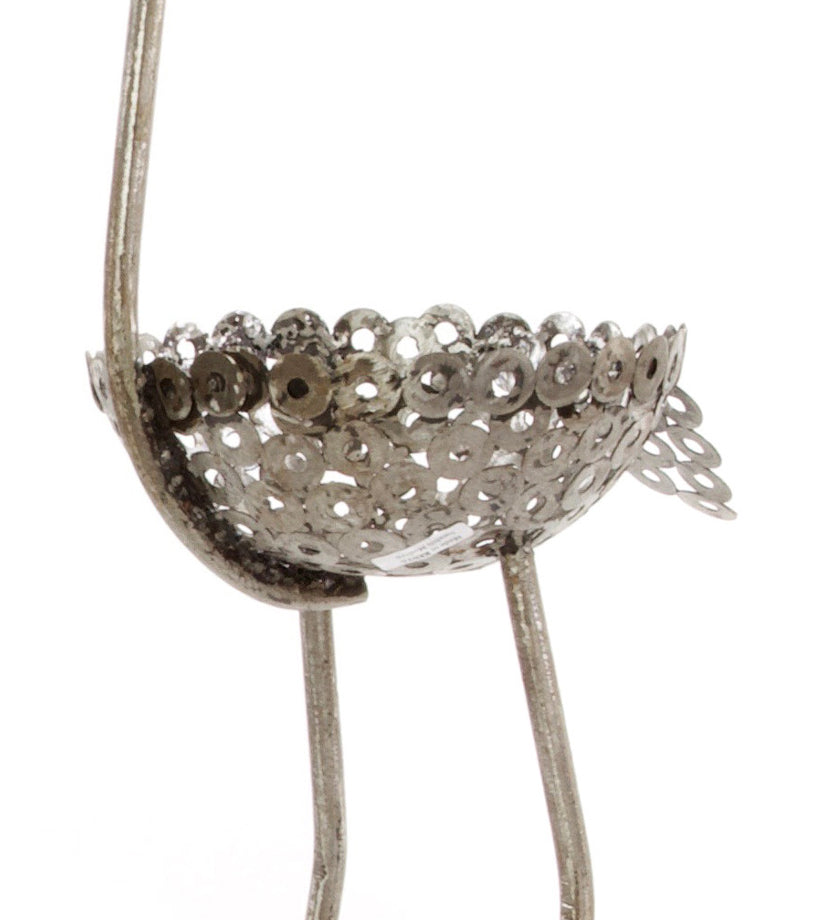 Tall Recycled Metal Ostrich Planters