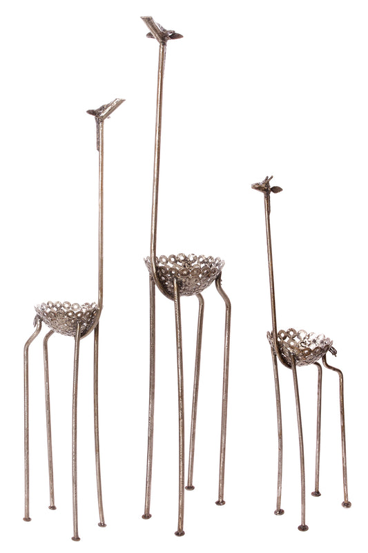 Tall Recycled Metal Giraffe Planters from Kenya