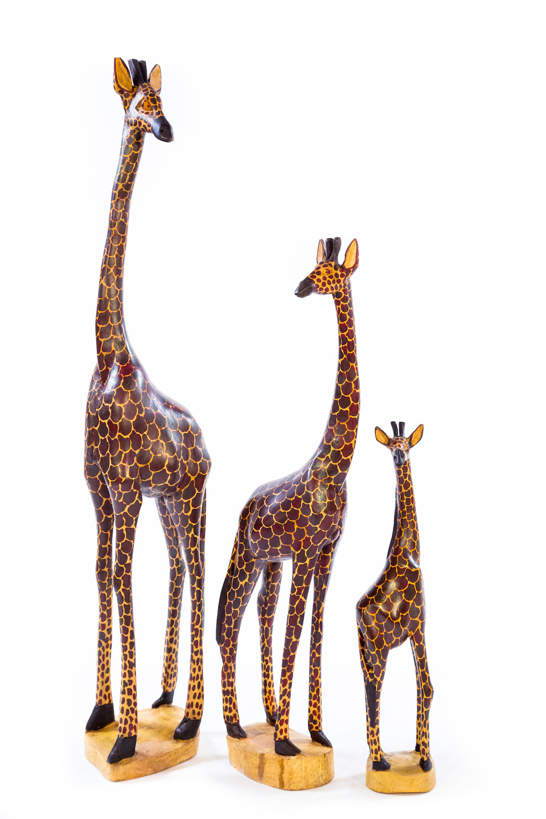 Statuesque Wooden Jacaranda Giraffe Sculptures from Kenya Large Jacaranda Giraffe - Additional shipping charges will be required