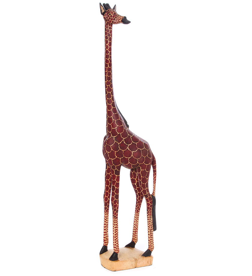 Statuesque Wooden Jacaranda Giraffe Sculptures from Kenya