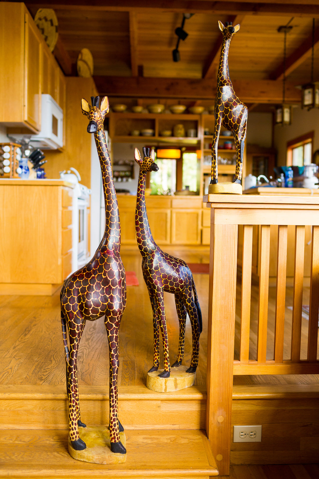 Statuesque Wooden Jacaranda Giraffe Sculptures from Kenya Large Jacaranda Giraffe - Additional shipping charges will be required