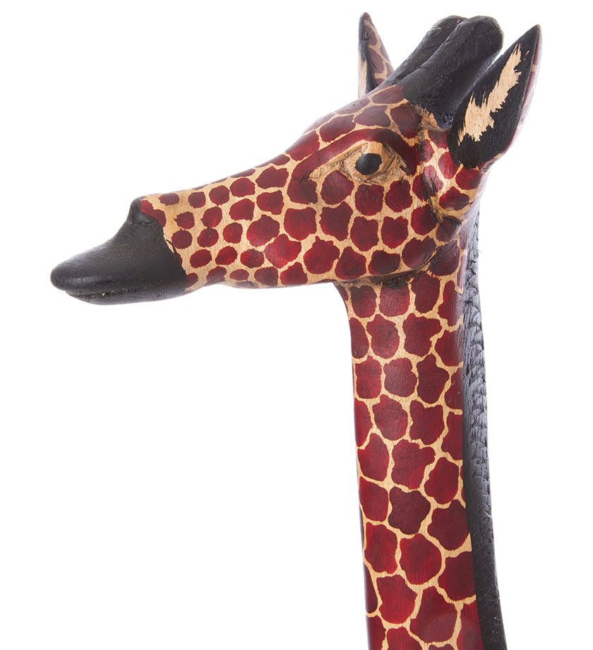 Statuesque Wooden Jacaranda Giraffe Sculptures from Kenya