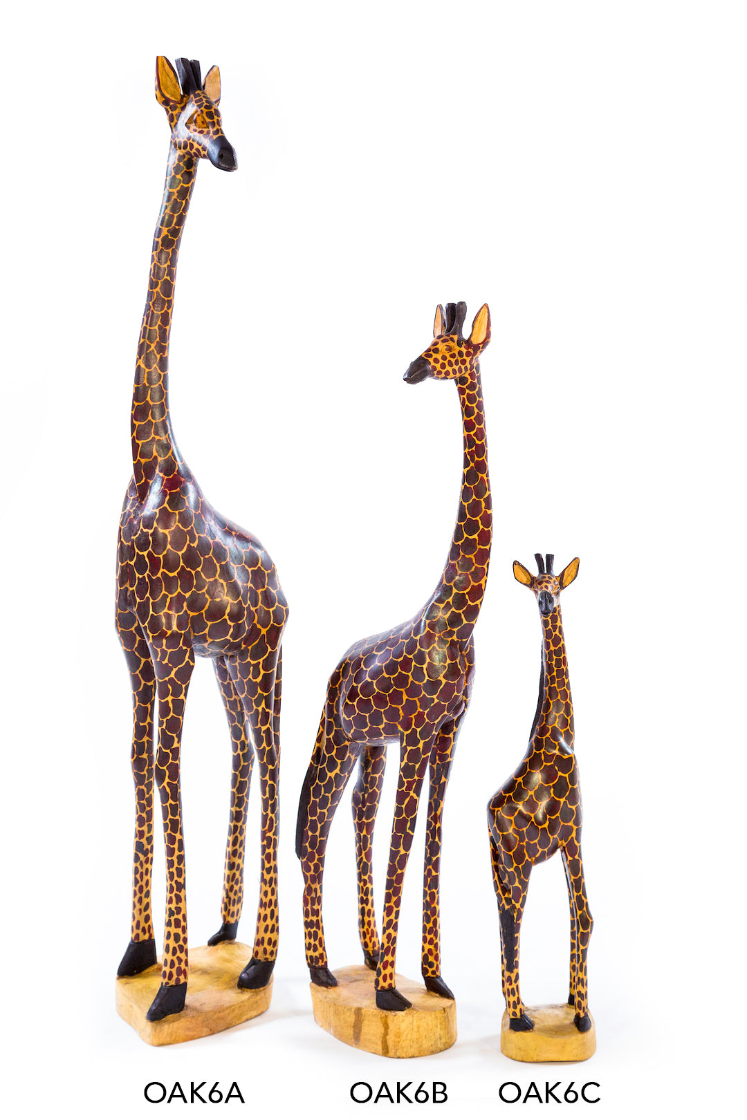 Statuesque Wooden Jacaranda Giraffe Sculptures from Kenya Large Jacaranda Giraffe - Additional shipping charges will be required