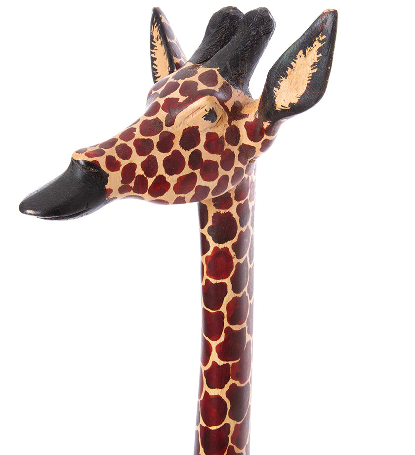 Statuesque Wooden Jacaranda Giraffe Sculptures from Kenya