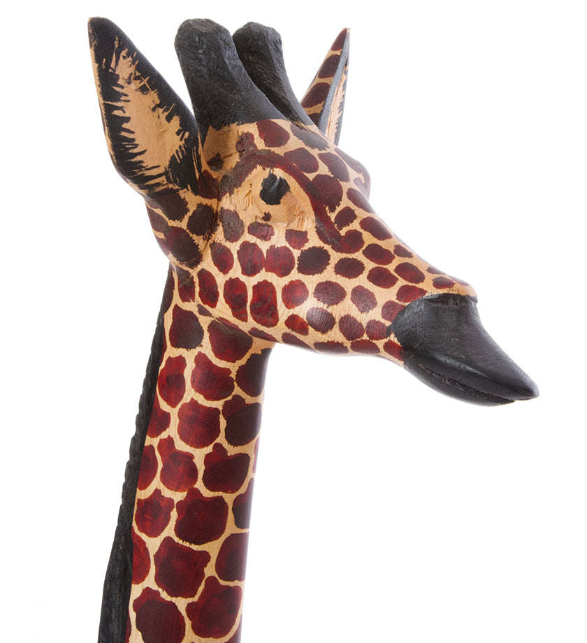 Statuesque Wooden Jacaranda Giraffe Sculptures from Kenya