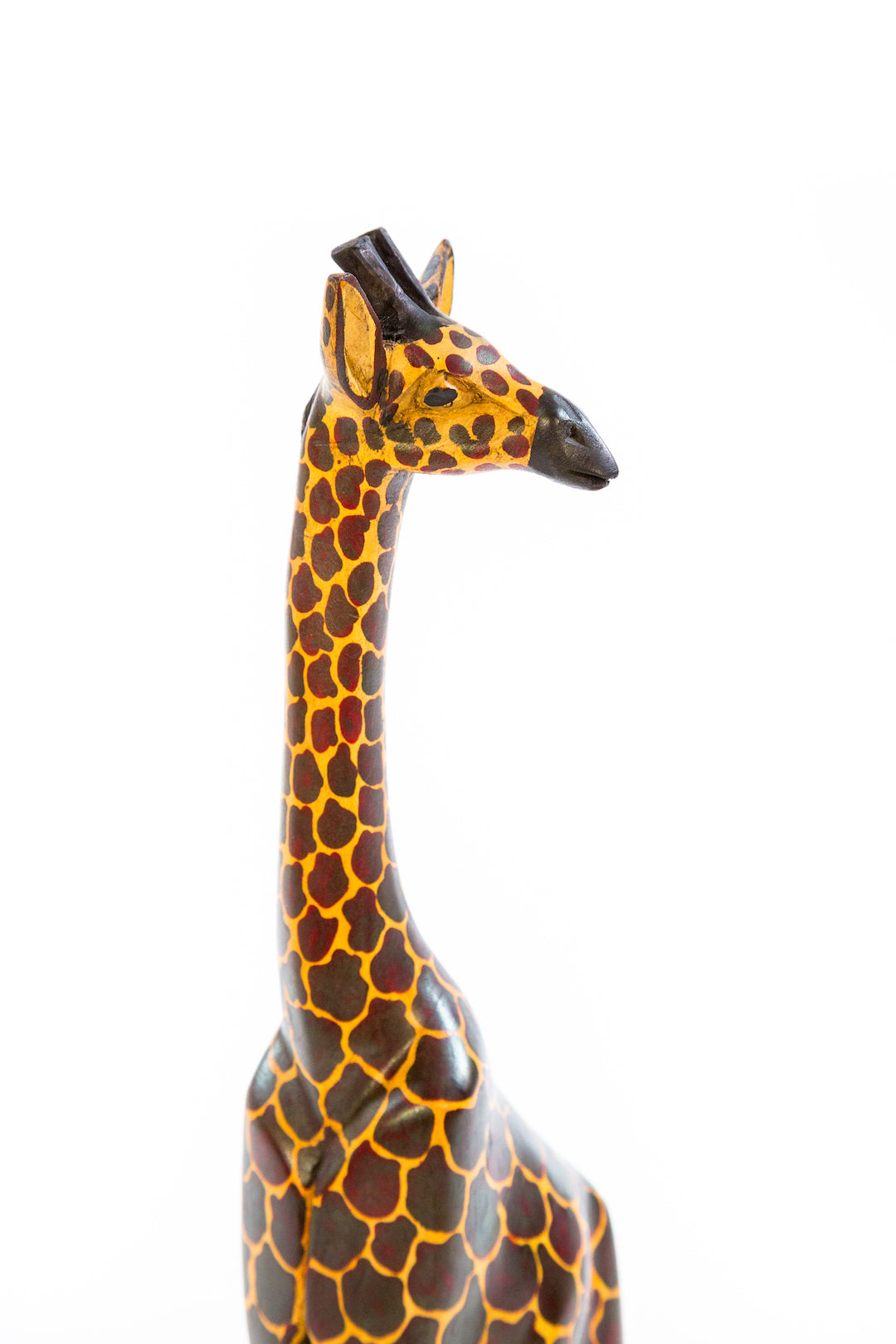 Statuesque Wooden Jacaranda Giraffe Sculptures from Kenya Small Jacaranda Giraffe