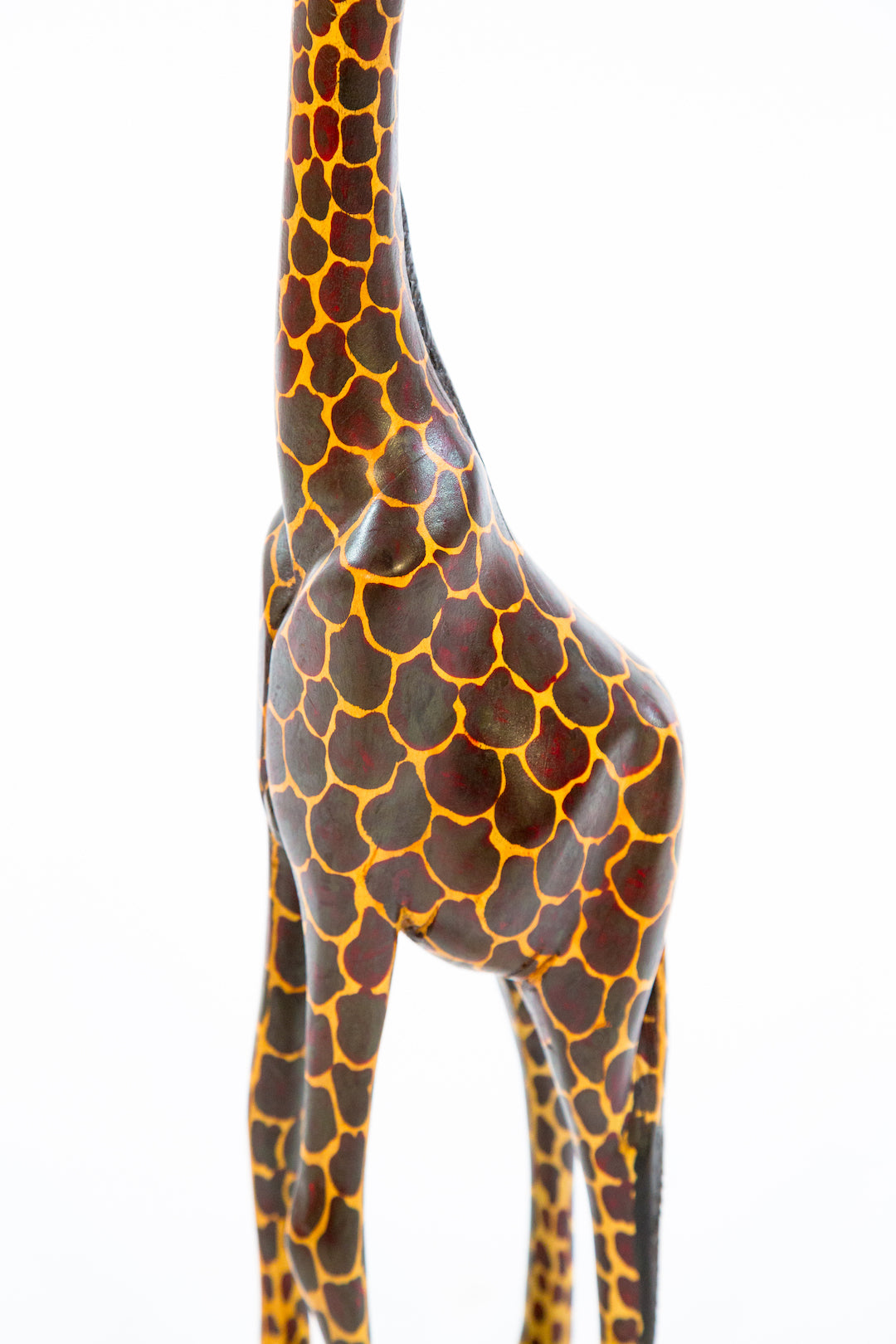 Statuesque Wooden Jacaranda Giraffe Sculptures from Kenya Small Jacaranda Giraffe