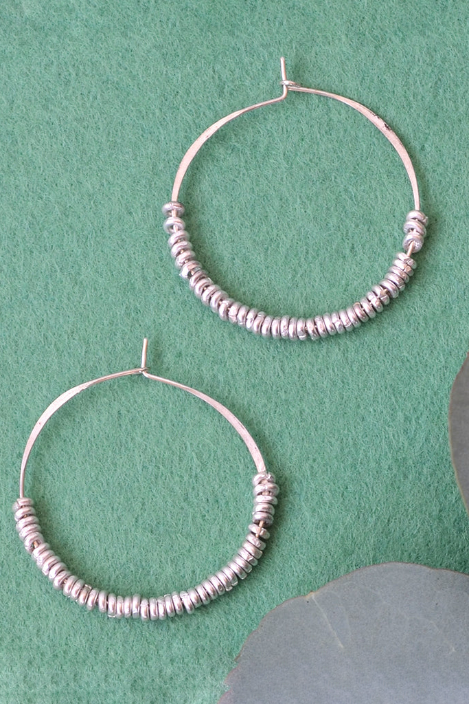 Silver Handcrafted Hoop Earrings