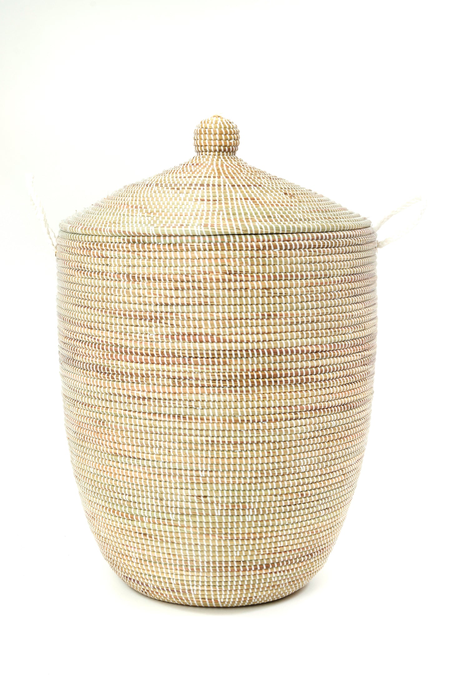 Set of Three Solid White Hamper Baskets