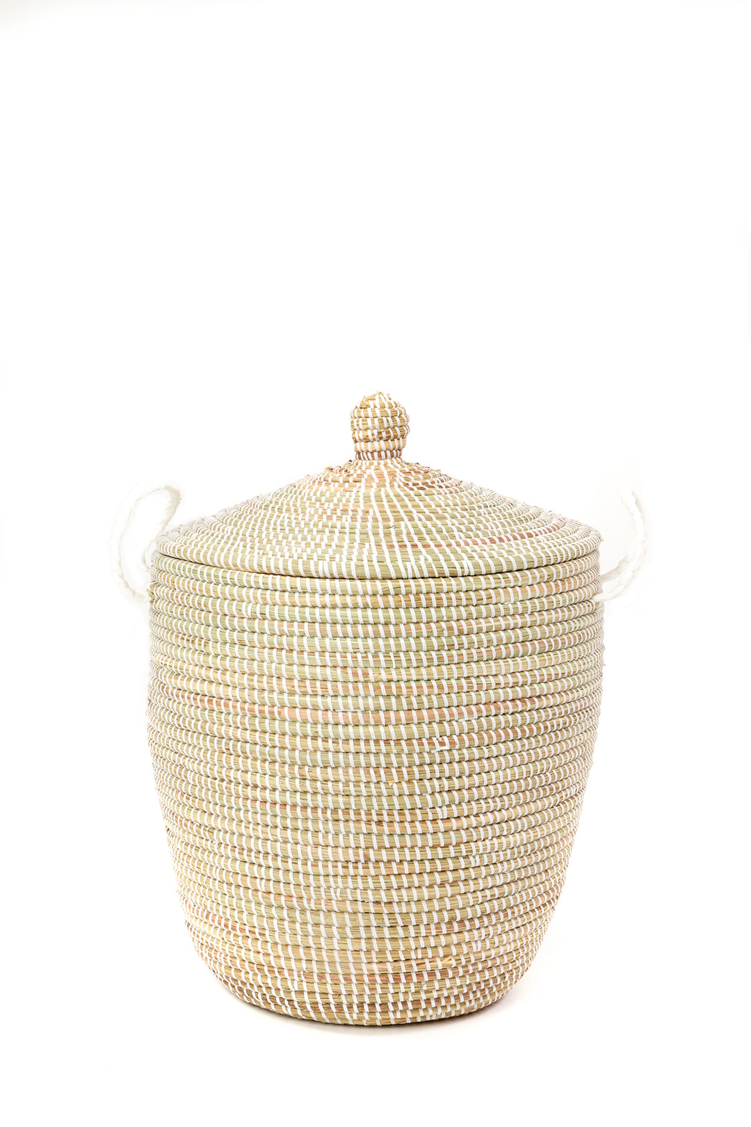 Set of Three Solid White Hamper Baskets