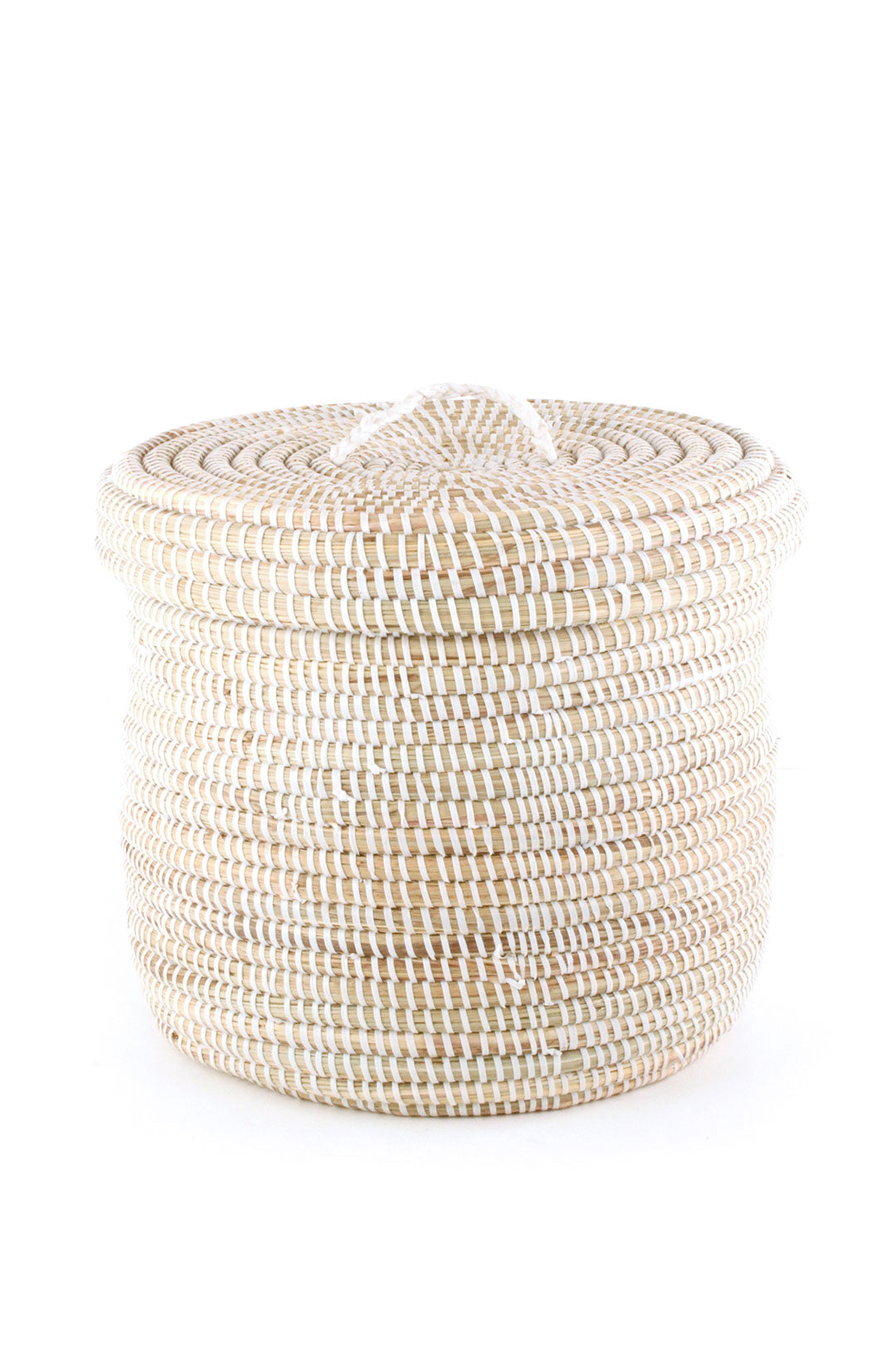 Small White Lidded Basket Default Title