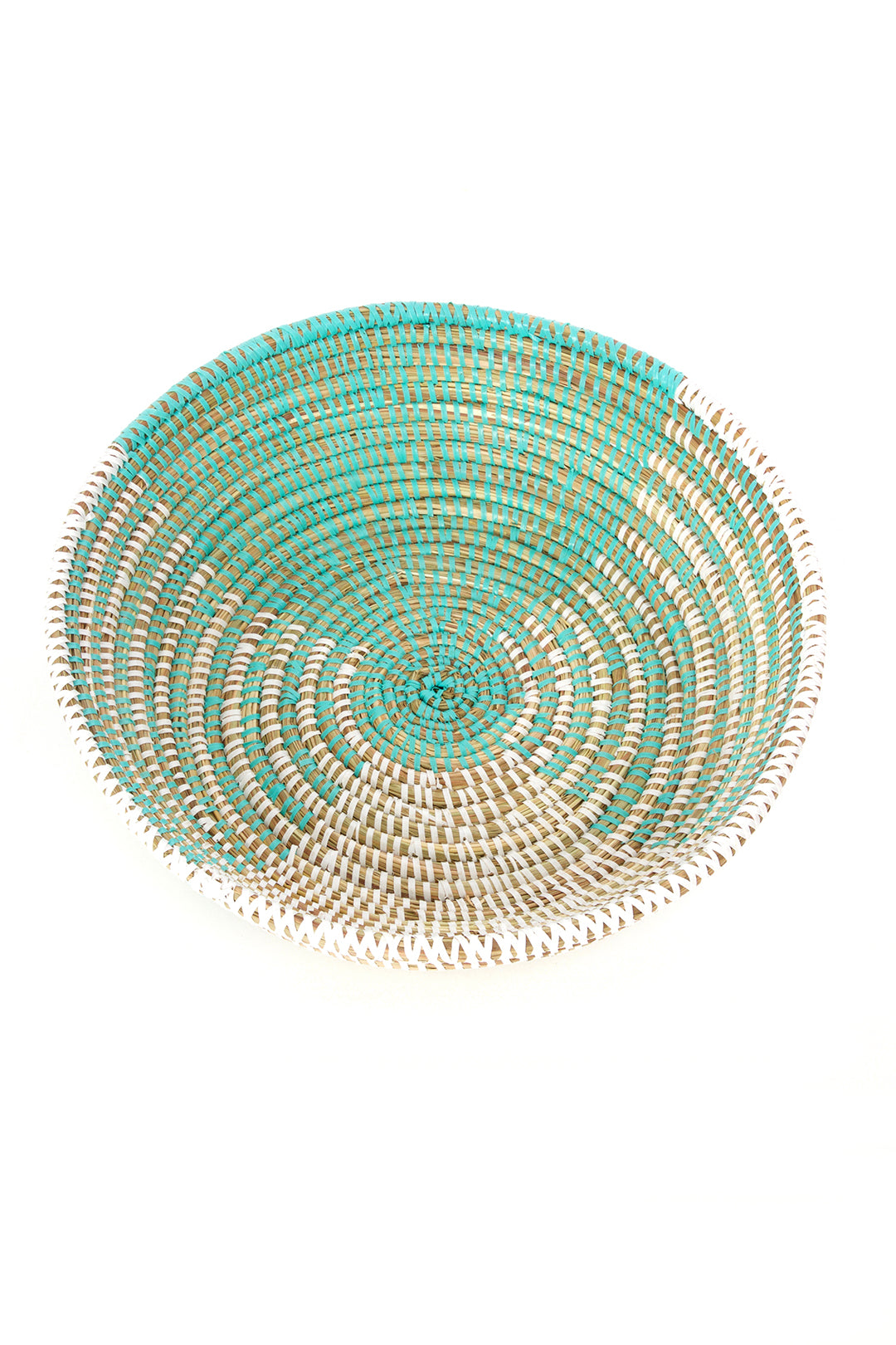 Aqua & White Delta Tabletop Basket