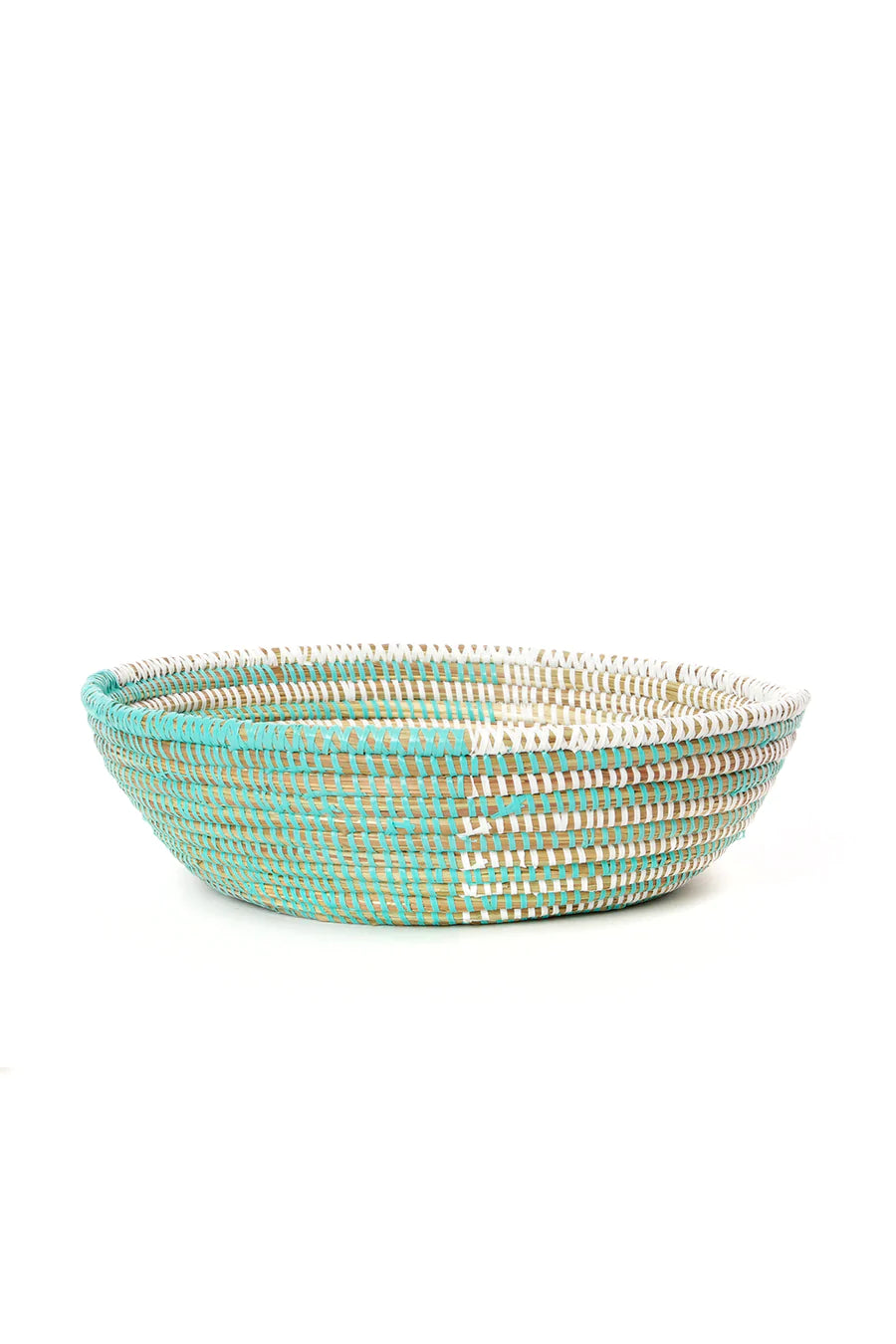 Aqua & White Delta Tabletop Basket