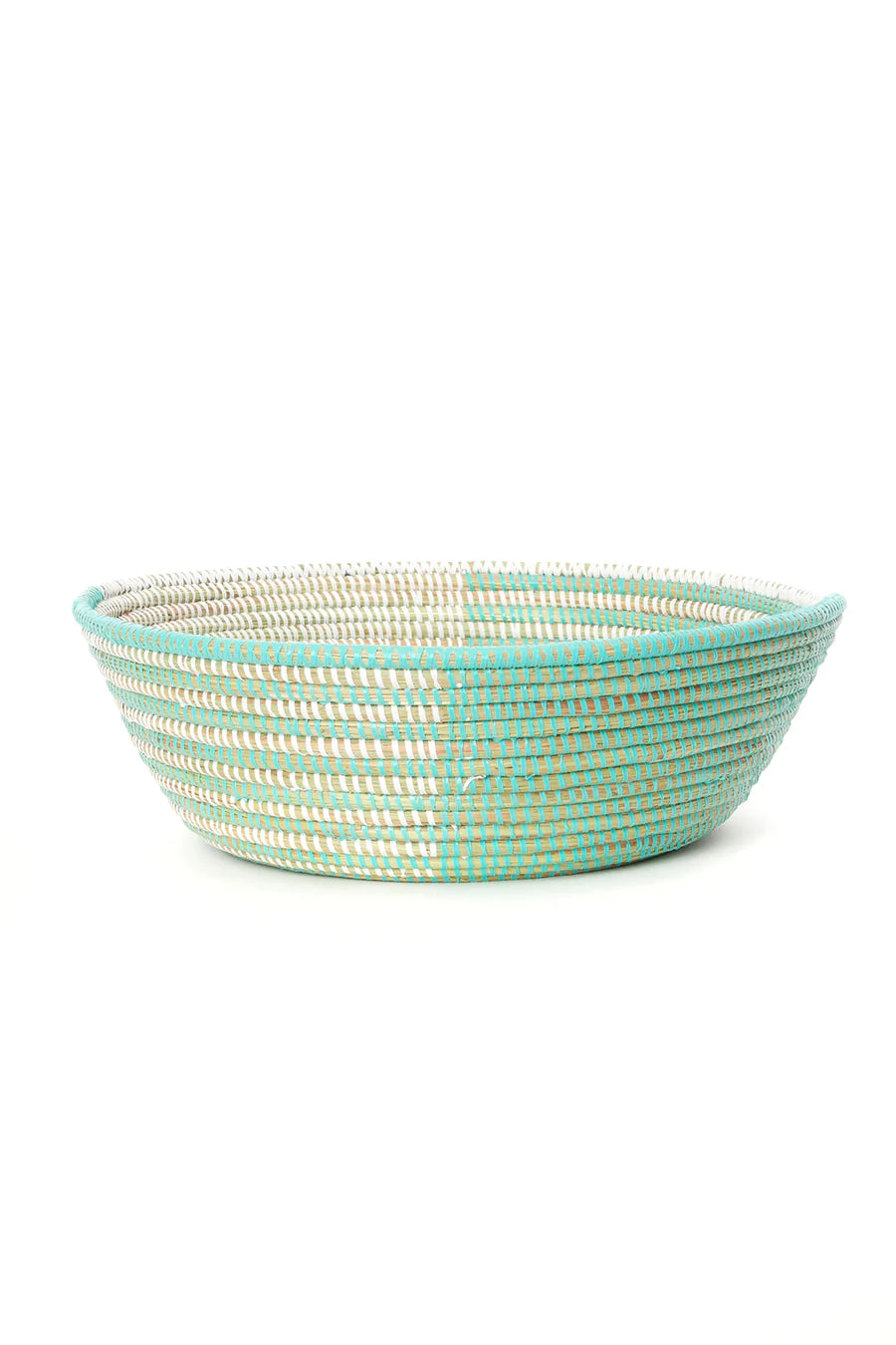 Aqua & White Delta Tabletop Basket