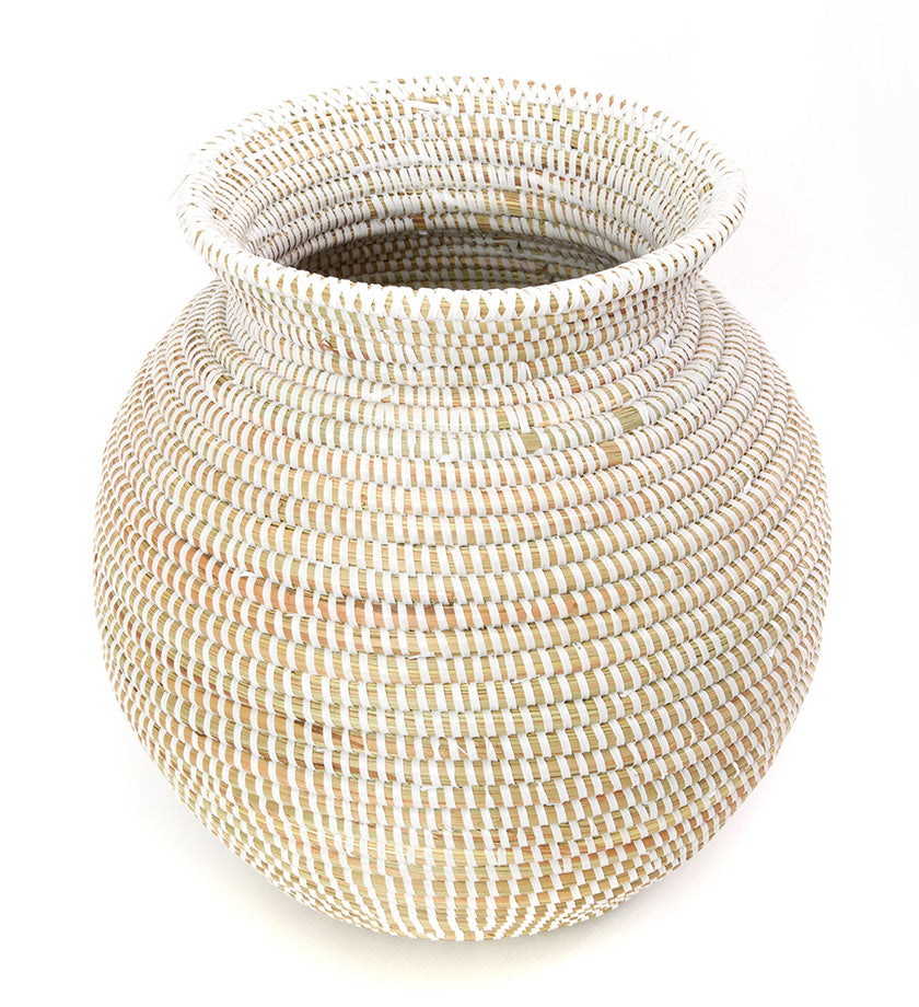 White Kitchen Basket from Senegal