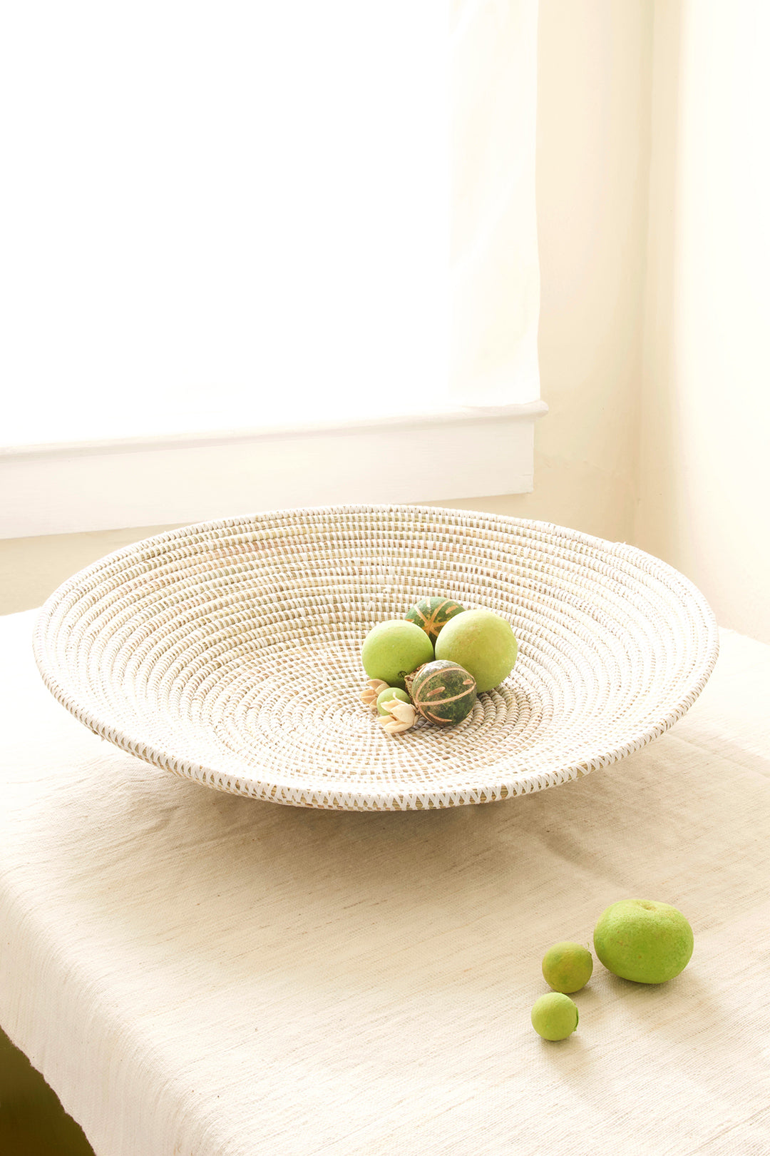 Large White Grain Table Basket from Senegal